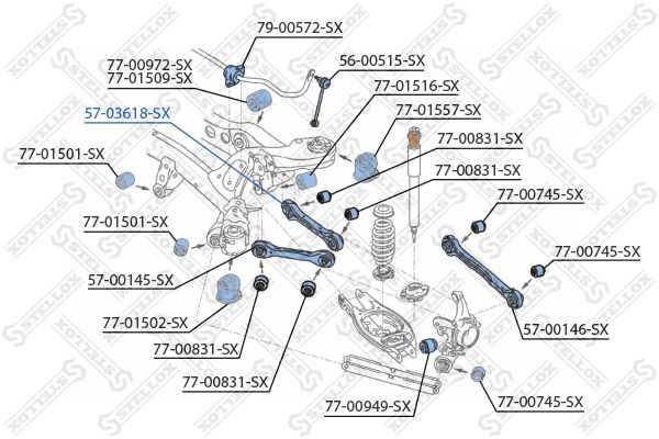 STELLOX vikšro valdymo svirtis 57-03618-SX