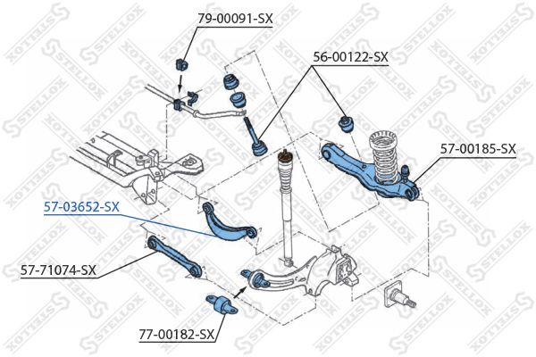 STELLOX vikšro valdymo svirtis 57-03652-SX