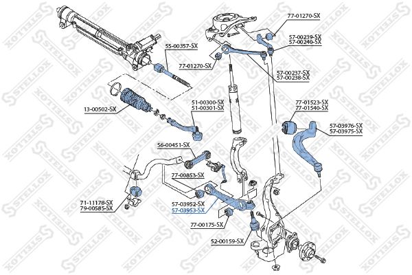 STELLOX Рычаг независимой подвески колеса, подвеска колеса 57-03953-SX