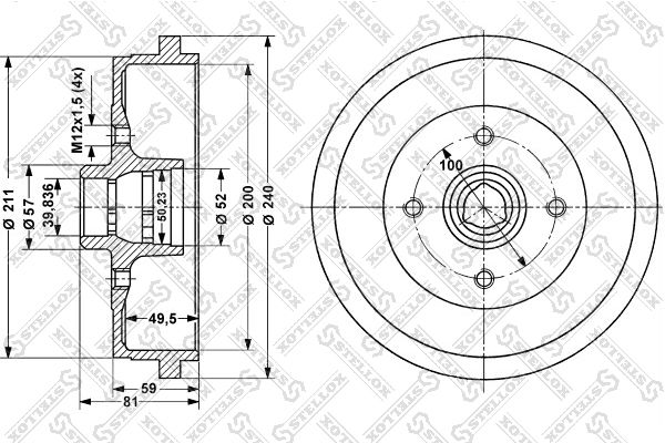 STELLOX Тормозной барабан 6025-4709-SX