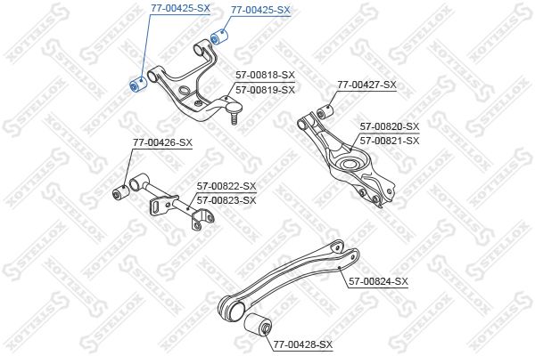 STELLOX valdymo svirties/išilginių svirčių įvorė 77-00425-SX