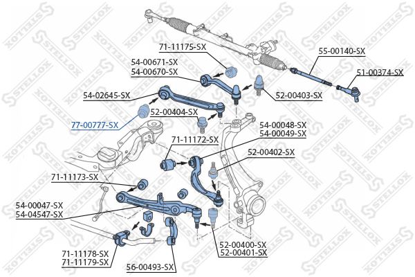 STELLOX valdymo svirties/išilginių svirčių įvorė 77-00777-SX