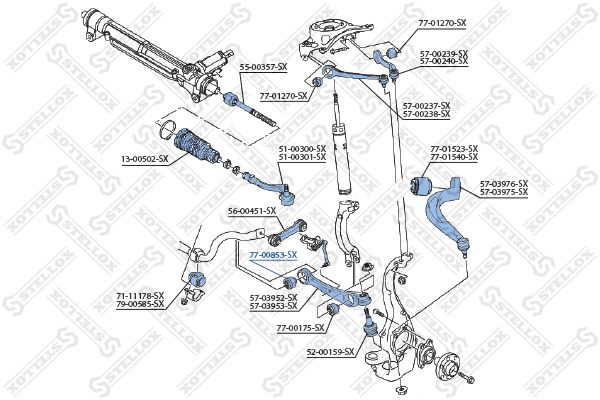 STELLOX valdymo svirties/išilginių svirčių įvorė 77-00853-SX