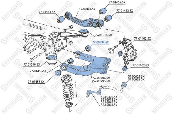 STELLOX valdymo svirties/išilginių svirčių įvorė 77-00934-SX