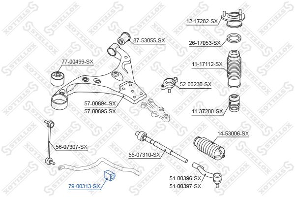 STELLOX skersinio stabilizatoriaus įvorių komplektas 79-00313-SX