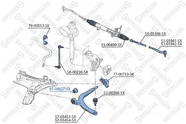 STELLOX valdymo svirties/išilginių svirčių įvorė 87-04627-SX