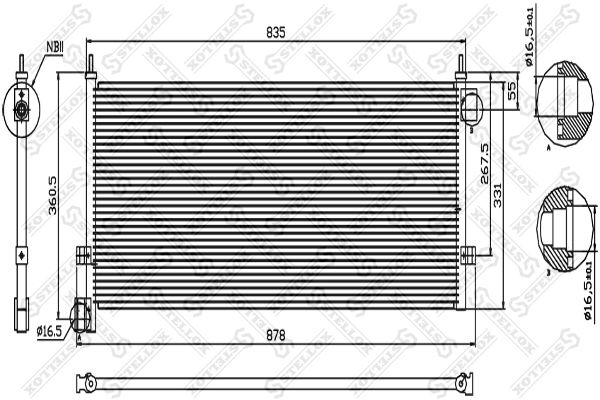 STELLOX Конденсатор, кондиционер 87-28001-SX