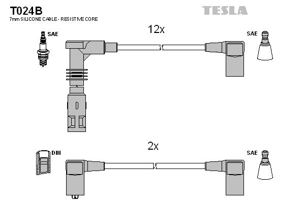 TESLA uždegimo laido komplektas T024B