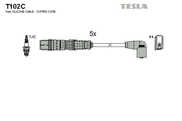 TESLA Комплект проводов зажигания T102C