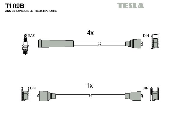 TESLA Комплект проводов зажигания T109B