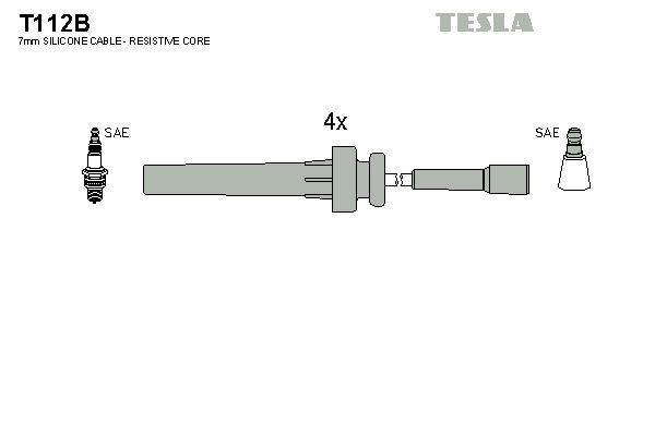 TESLA Комплект проводов зажигания T112B
