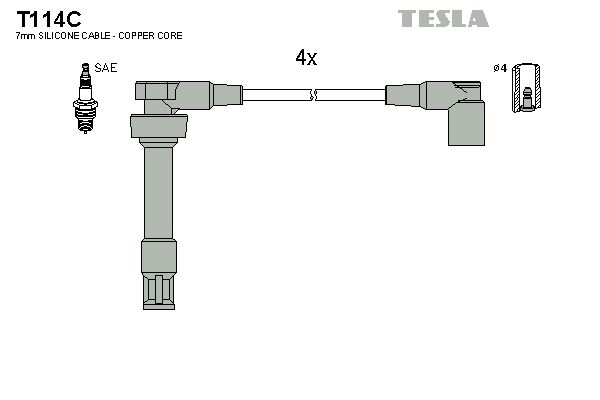 TESLA Комплект проводов зажигания T114C