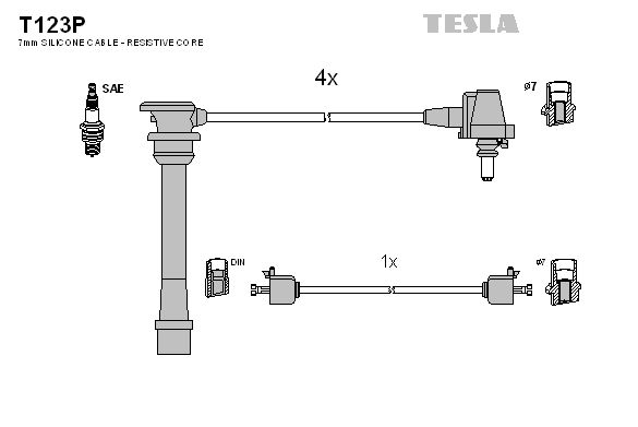 TESLA Комплект проводов зажигания T123P