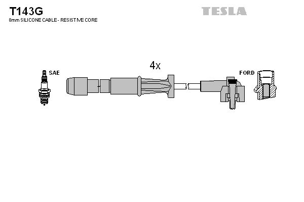 TESLA Комплект проводов зажигания T143G