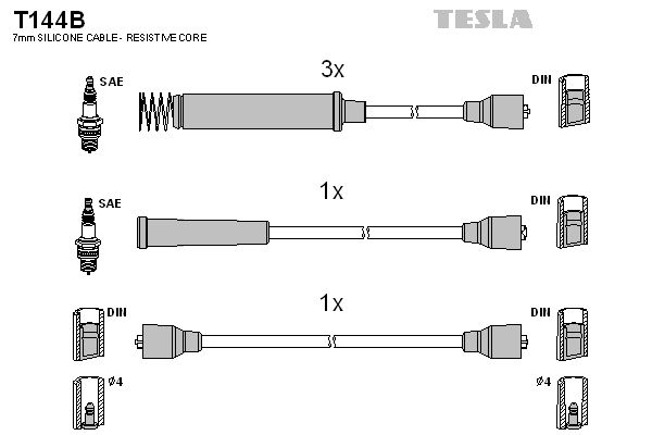 TESLA Комплект проводов зажигания T144B