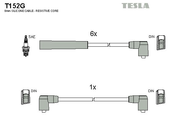 TESLA Комплект проводов зажигания T152G