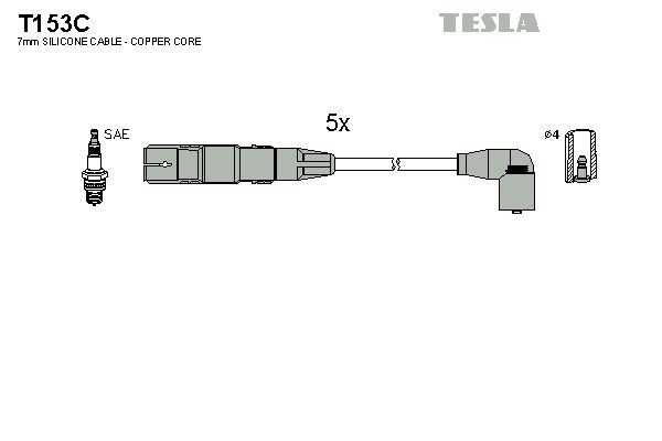 TESLA Комплект проводов зажигания T153C