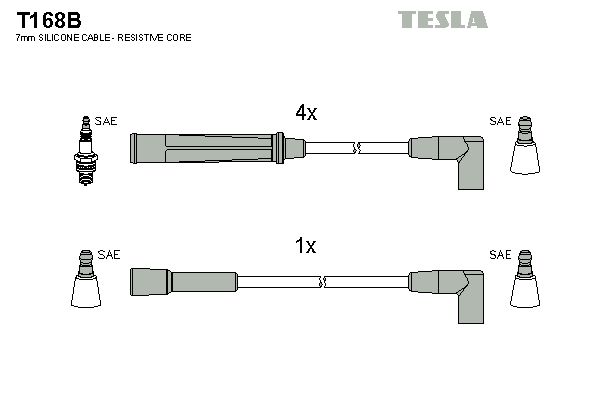 TESLA uždegimo laido komplektas T168B