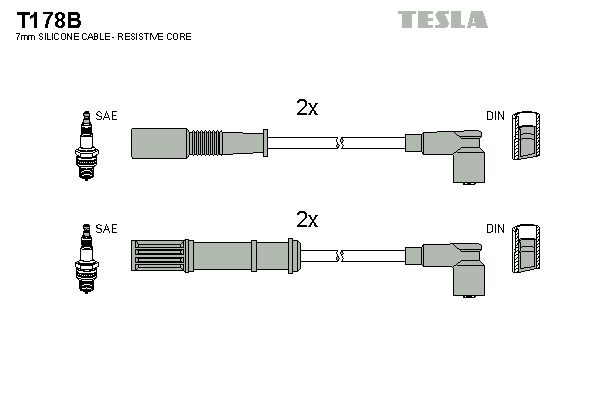 TESLA Комплект проводов зажигания T178B