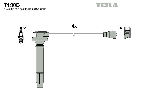 TESLA Комплект проводов зажигания T180B