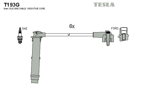 TESLA uždegimo laido komplektas T193G