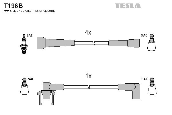 TESLA Комплект проводов зажигания T196B