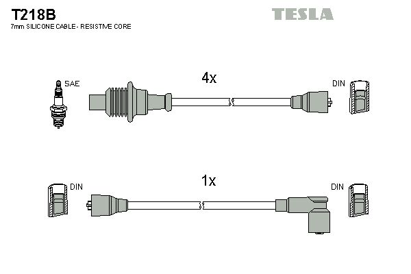 TESLA Комплект проводов зажигания T218B
