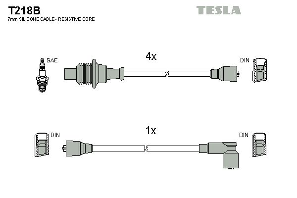 TESLA uždegimo laido komplektas T218B