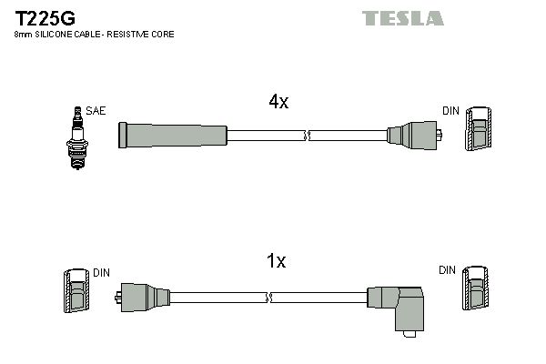 TESLA Комплект проводов зажигания T225G