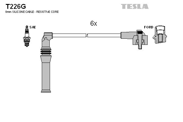 TESLA uždegimo laido komplektas T226G