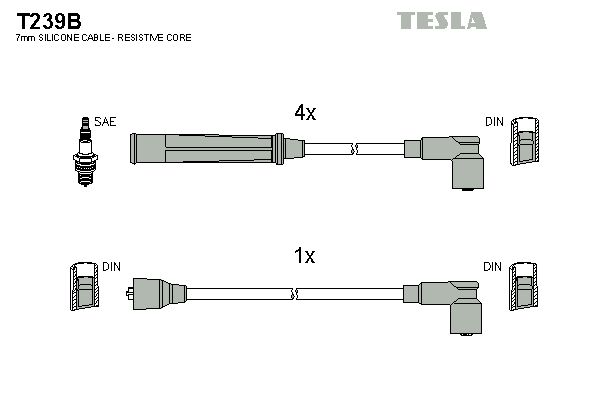 TESLA Комплект проводов зажигания T239B