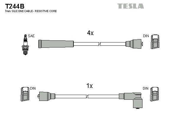 TESLA Комплект проводов зажигания T244B