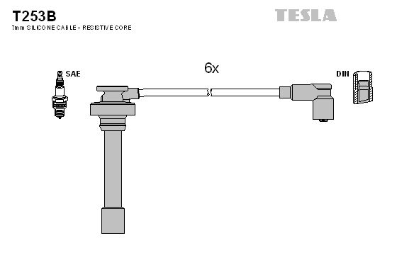 TESLA uždegimo laido komplektas T253B