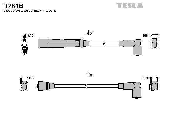 TESLA Комплект проводов зажигания T261B