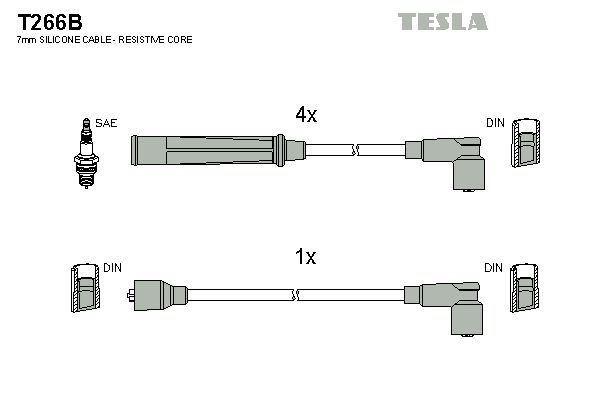 TESLA uždegimo laido komplektas T266B