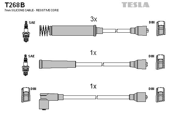 TESLA Комплект проводов зажигания T268B
