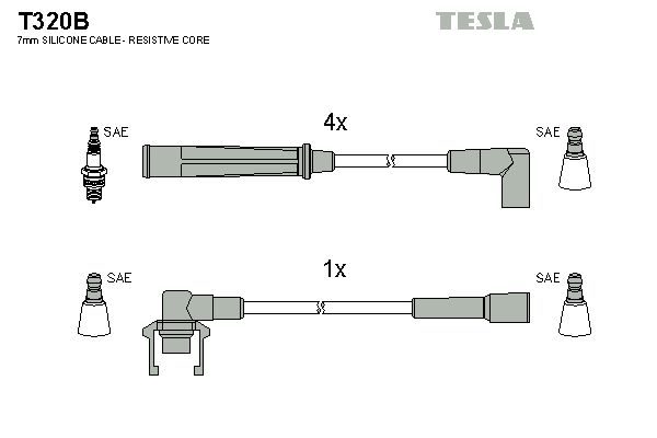 TESLA uždegimo laido komplektas T320B