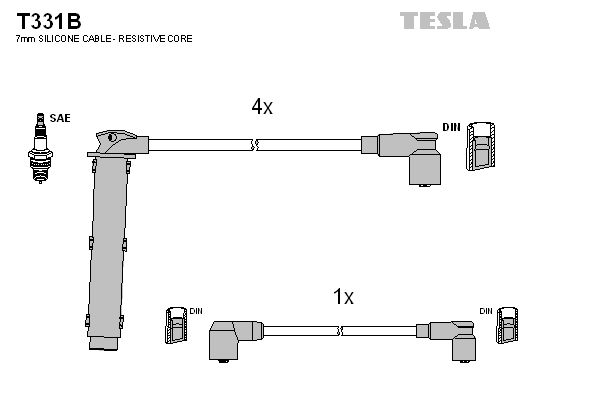 TESLA uždegimo laido komplektas T331B