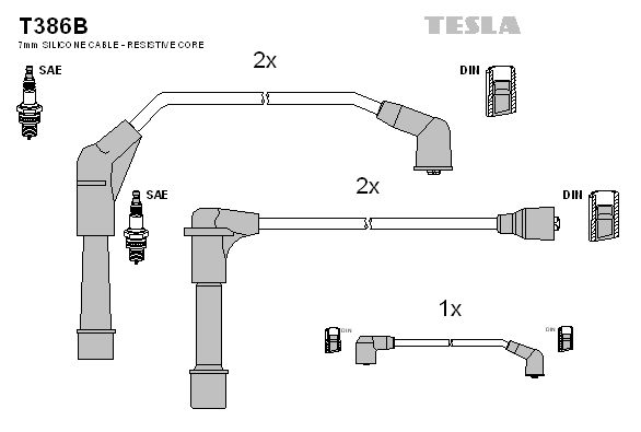 TESLA uždegimo laido komplektas T386B