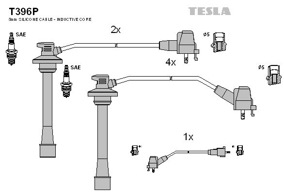 TESLA uždegimo laido komplektas T396P