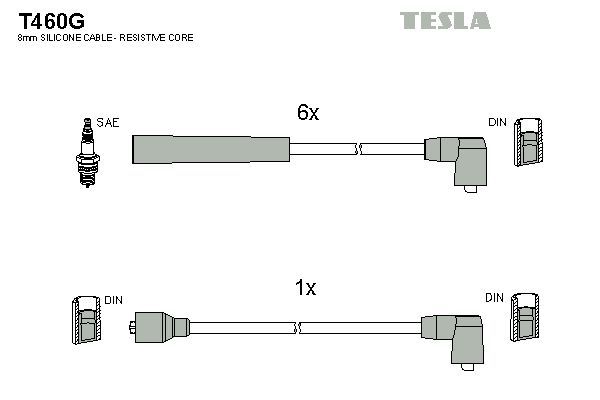 TESLA Комплект проводов зажигания T460G