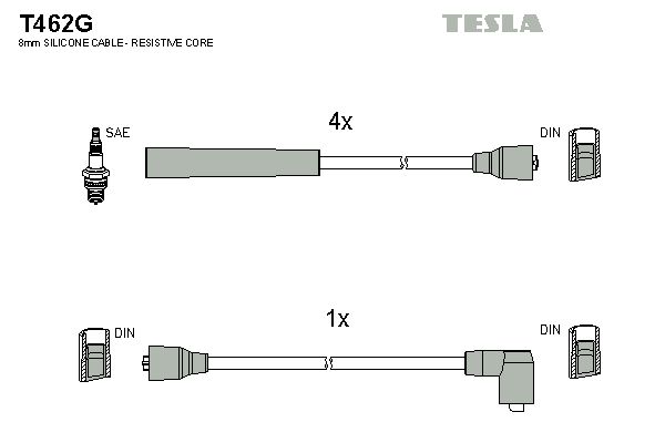 TESLA uždegimo laido komplektas T462G