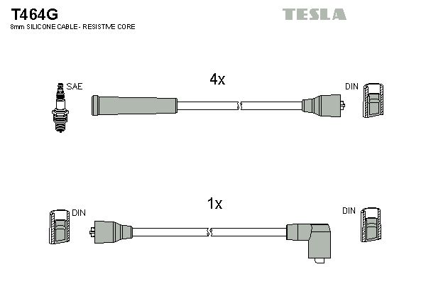 TESLA uždegimo laido komplektas T464G