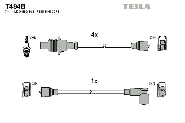 TESLA uždegimo laido komplektas T494B