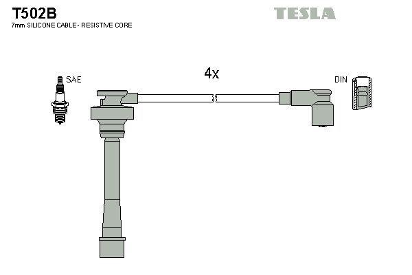 TESLA Комплект проводов зажигания T502B