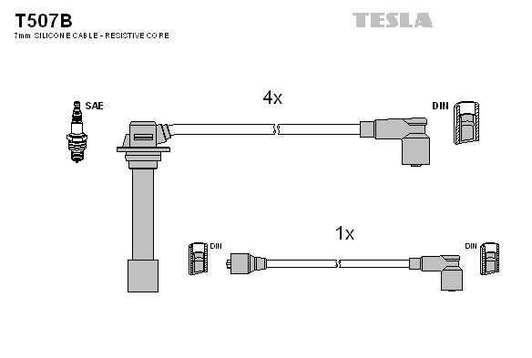 TESLA uždegimo laido komplektas T507B