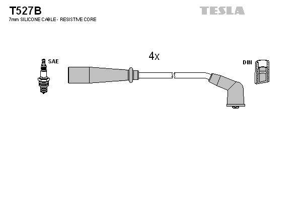 TESLA Комплект проводов зажигания T527B
