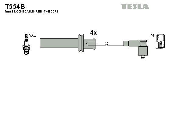 TESLA uždegimo laido komplektas T554B