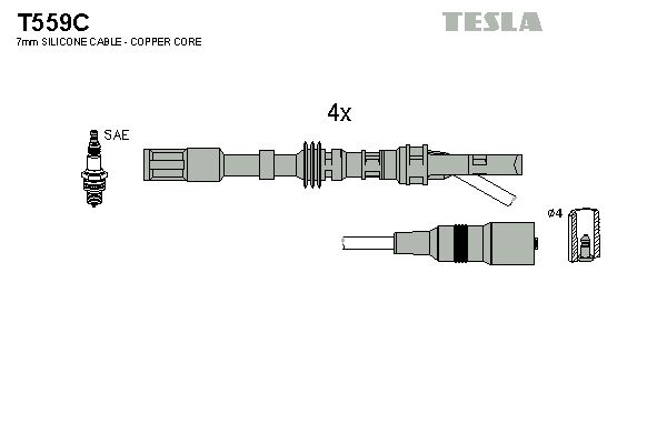TESLA Комплект проводов зажигания T559C