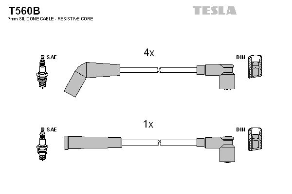 TESLA Комплект проводов зажигания T560B